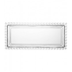 Travessa 29,8x13x2,5cm Retangular De Cristal Ecológico Coração